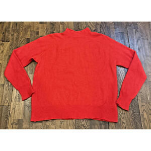 J.Crew Women’s Red Mock Neck Pullover Sweater – Merino / Alpaca Blend – Size L –